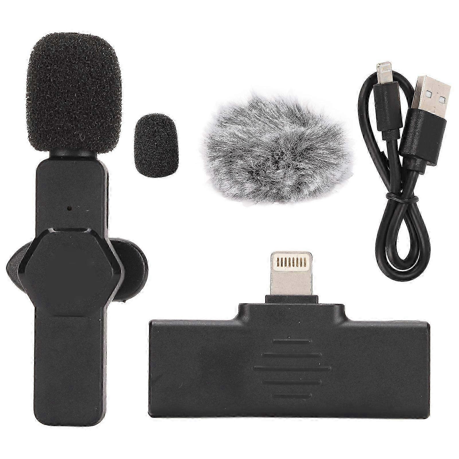 Wireless Lavalier Microphone with Noise Reduction - Plug and Play Mini Clip-On Lapel Mic for Live Broadcast & Vlogging