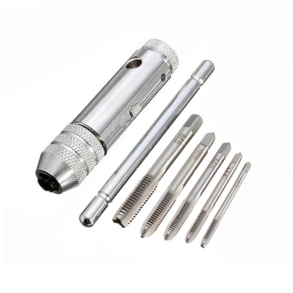 Ratchet Tap Wrench Hand Tool T Handle Thread Cutting Pliers Precision Steel for Professional Applications Silver