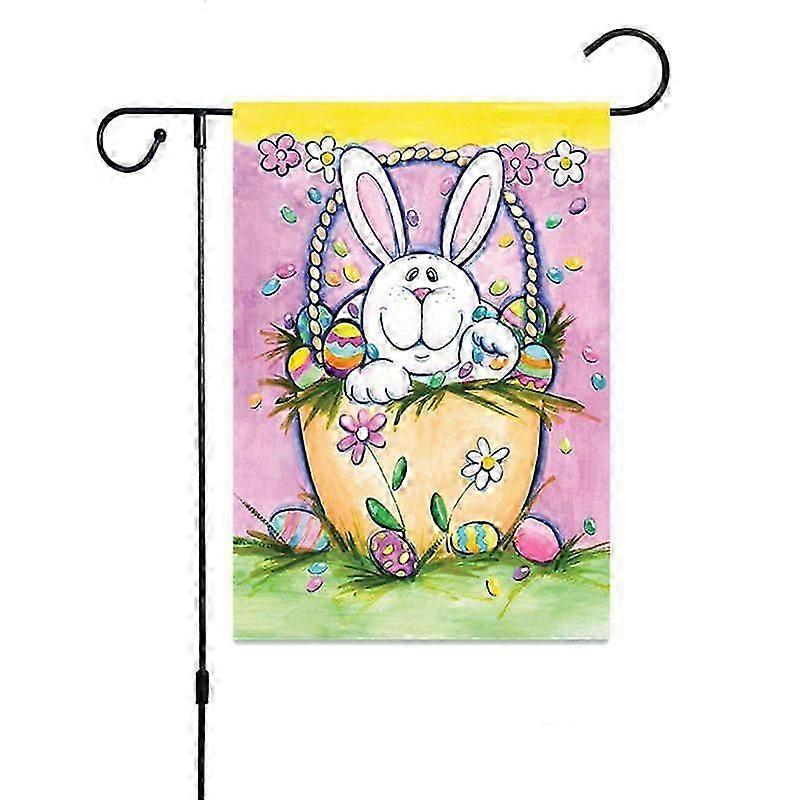 Easter Bunny Egg pattern Linen Garden flag printed double sided