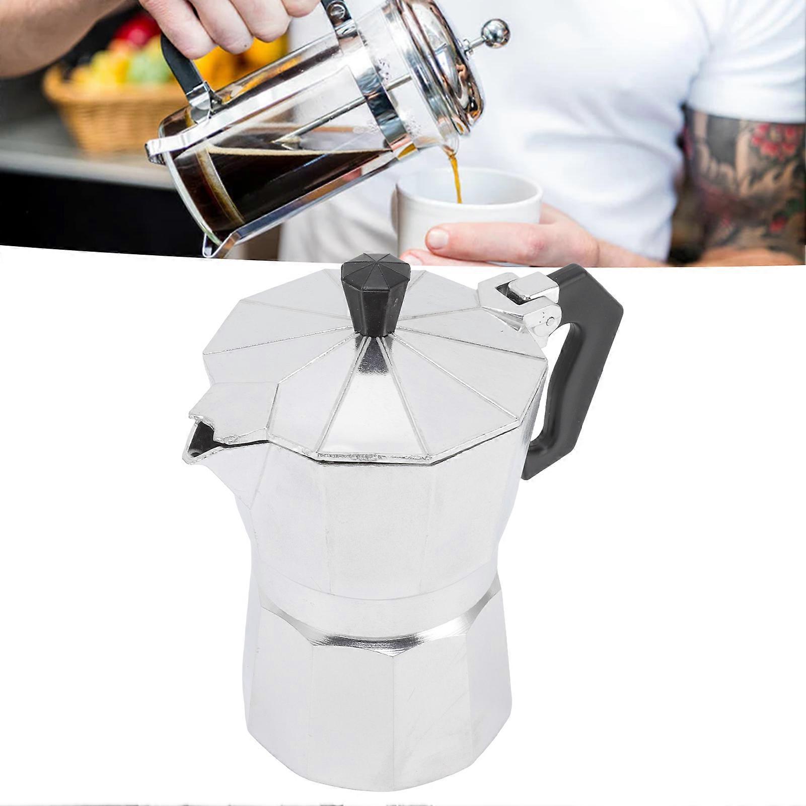 Moka Pot 150ml Aluminum Octagonal Silver Rustic Camping Coffee Maker