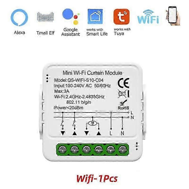 Tuya Mini WiFi Zigbee Curtain Switch For Roller Shutter Electric Motor Smartlife Control Remotely Works With Alexa