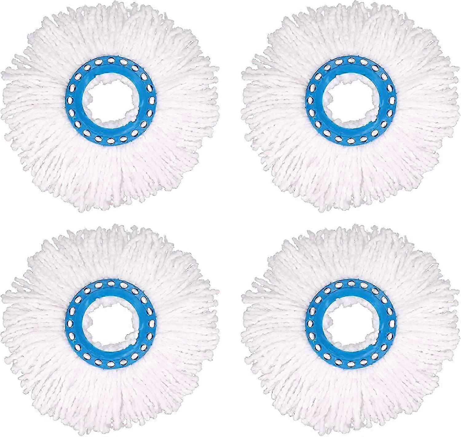 4Pcs Microfiber Round Replacement Mop Heads,360 Rotation(Diameter 16cm)