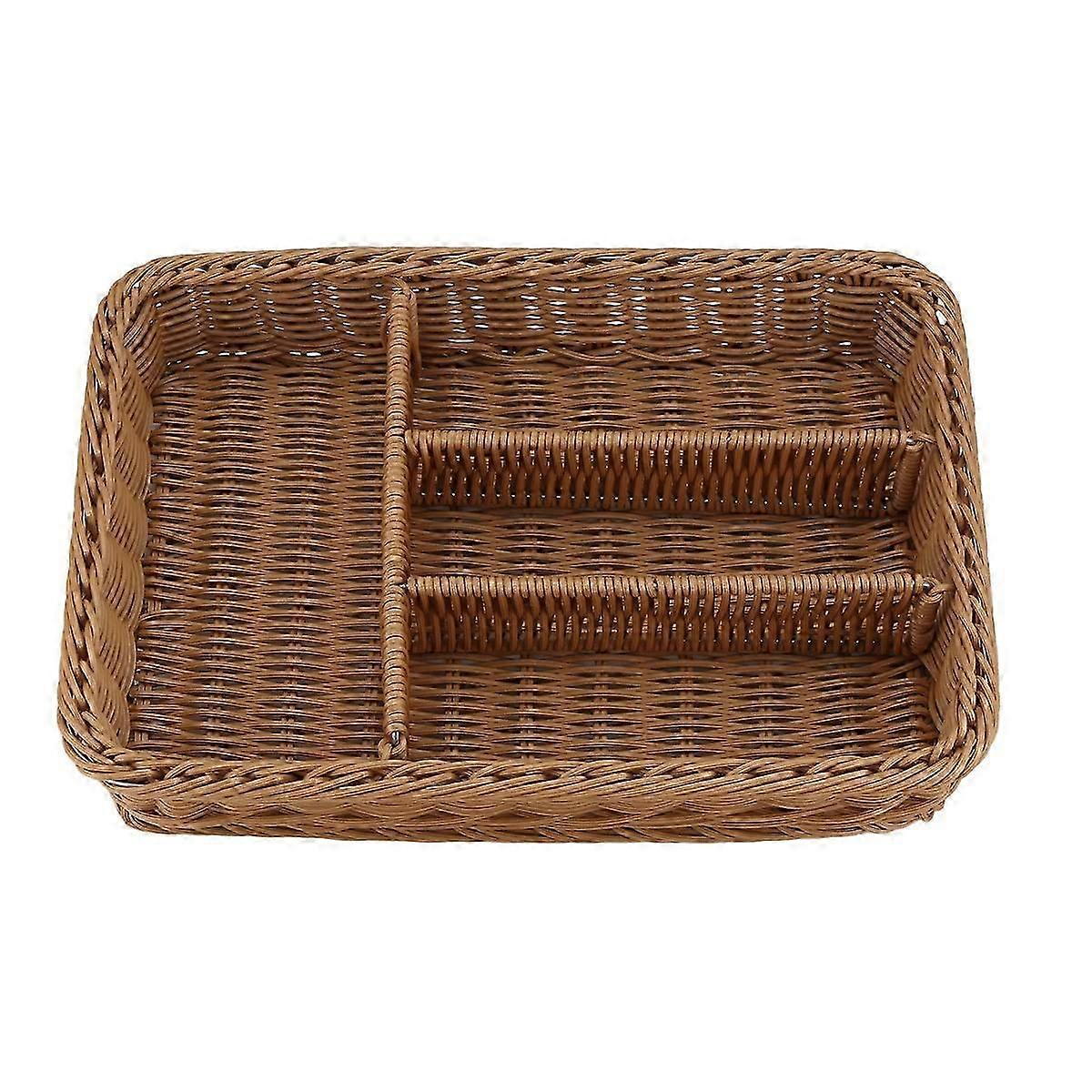 ラタン製カトラリーバスケット カトラリーバスケット収納 カトラリー箸バスケット ラタン製デスクトップ引き出し