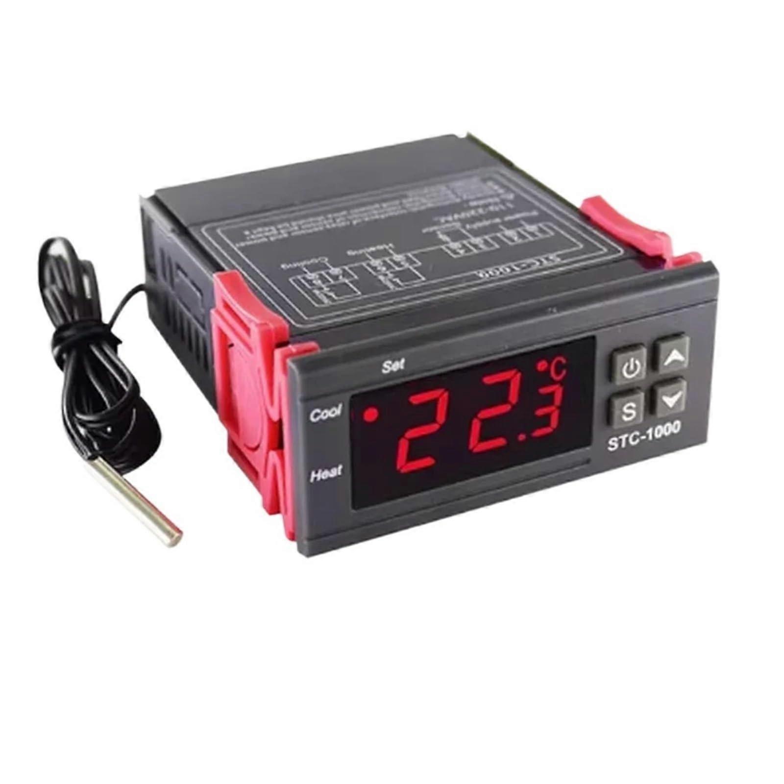 Digital Temperature Controller STC-1000, 12V 24V 220V Thermostat for Heating and Cooling, Incubator Relay Thermoregulator