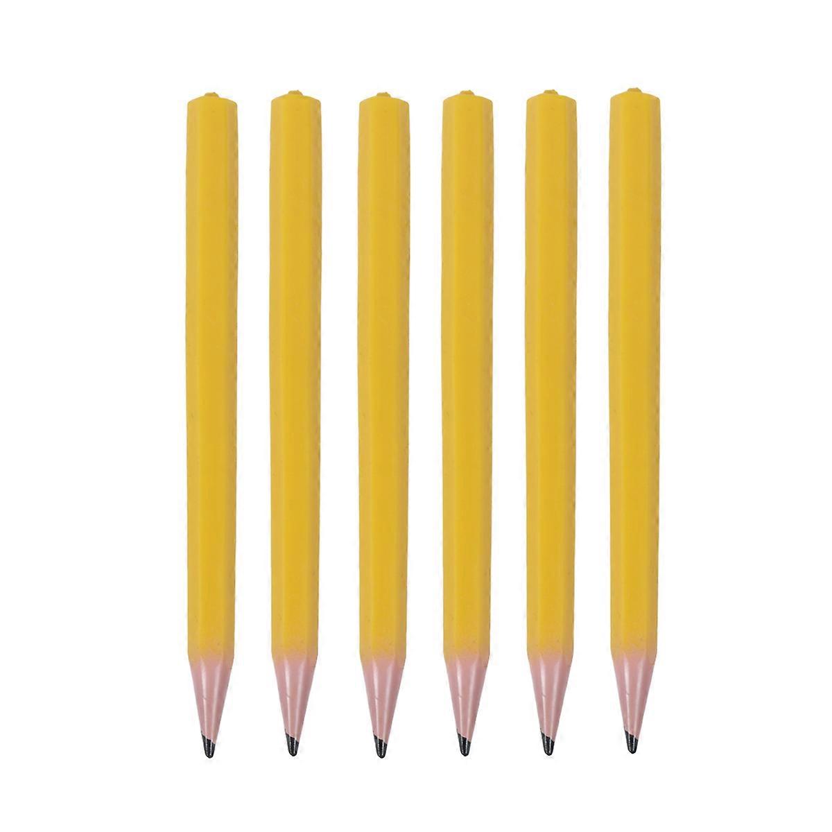 Halloween Cosplay Props Yellow Simulation Pencil Toys for Party Use Made of PVC Great for Photo Shoots and Stage 6pcs