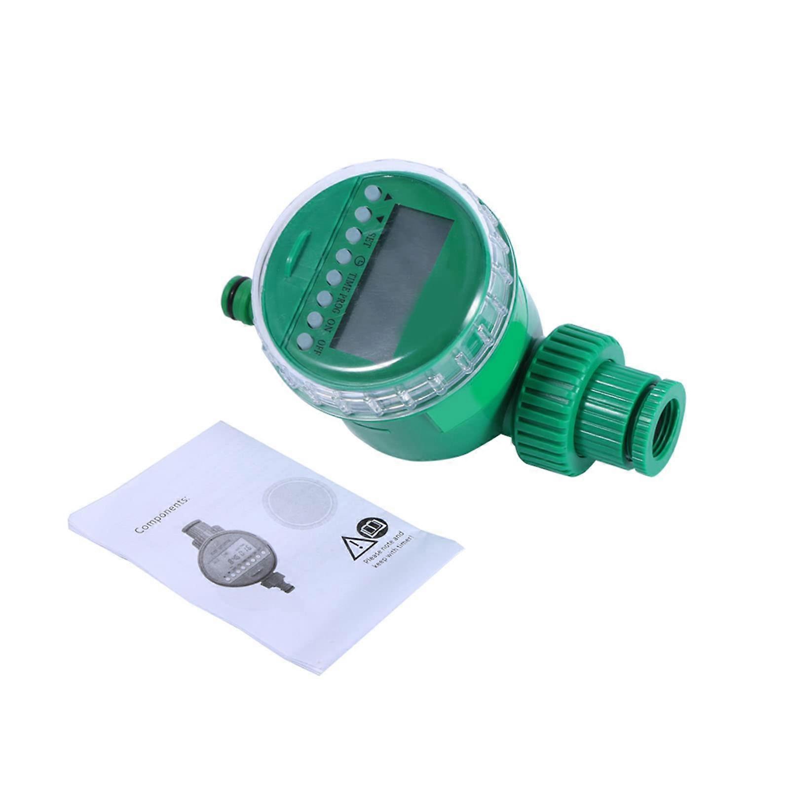 Sprinkler Control Timer with Green LCD Display, Digital Electronic Watering Timer for Home Garden Irrigation System