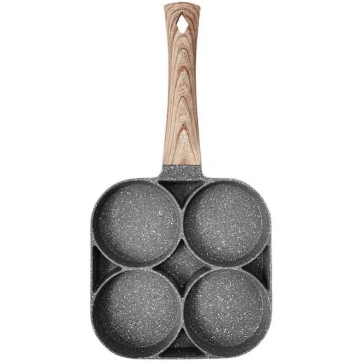 Maifan Stone Non-Stick Four-Hole Omelette Pan Mini Frying Pan for Breakfast and Egg Burgers