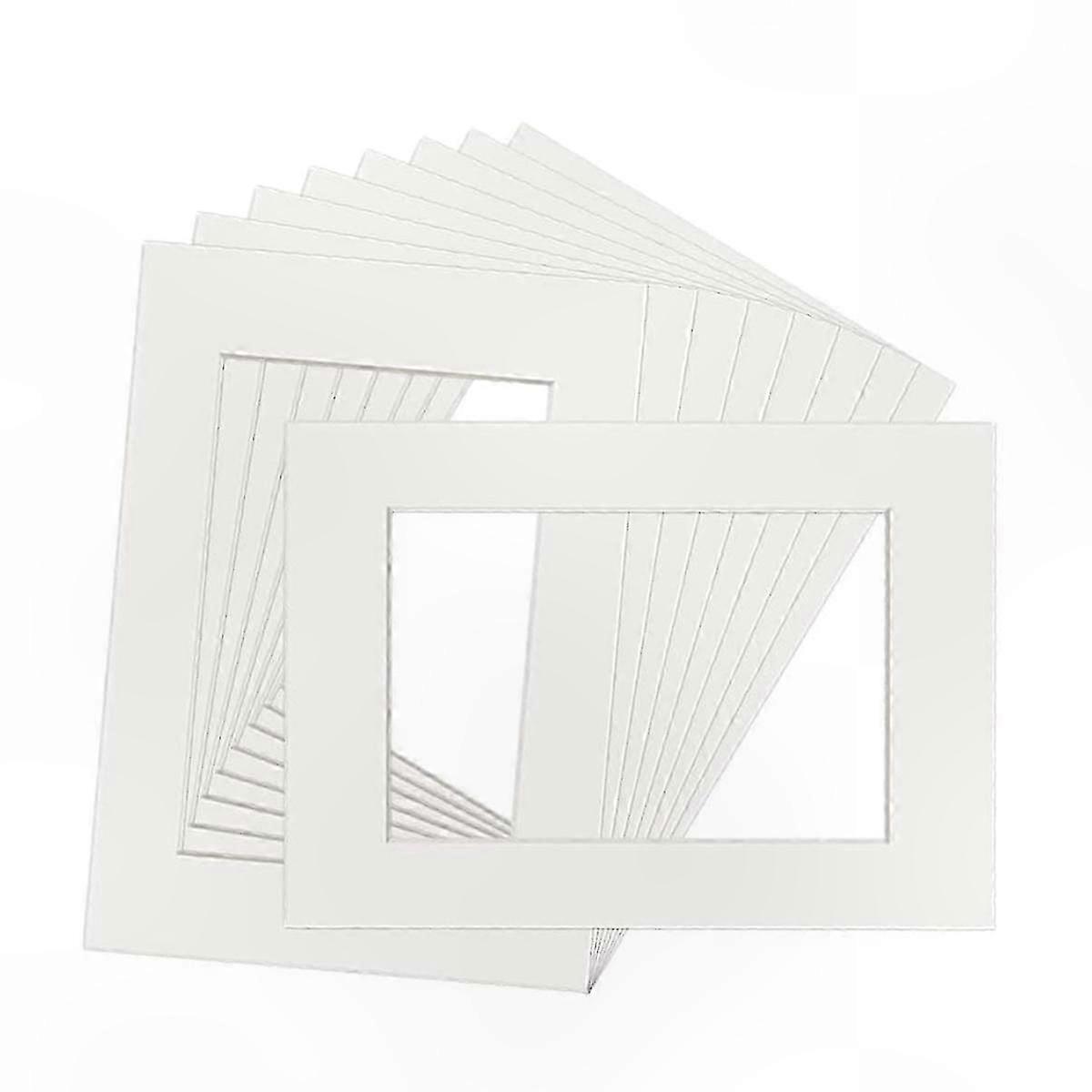 White Photo Mounts for Picture Frames, 10-Pack Display Mats for Posters and Photos