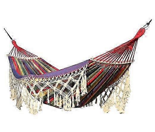 Outdoor Double Hammock, Portable Cotton Canvas Hammock for 2 Person