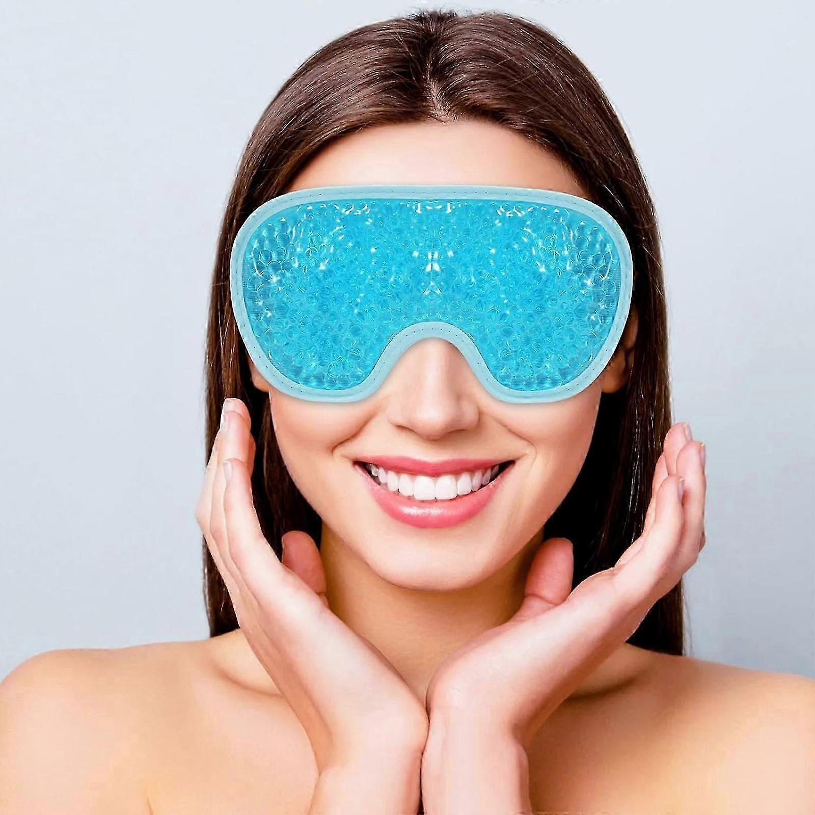 Cooling & Hot Eye Mask with Gel Bead, Reusable Cold Compress Ice Pack, Sleeping Eye Cooling Pads for After Eyelid Surgery, Puffiness, Puffy Eyes, Head