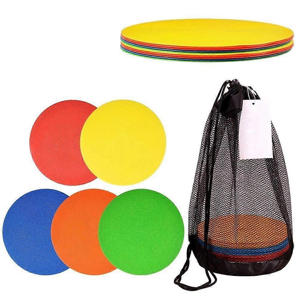 Flat Disc Markers For Sports Training  Durable PVC, 9 Cm Diameter,  Visibility Drills, Assorted Colors