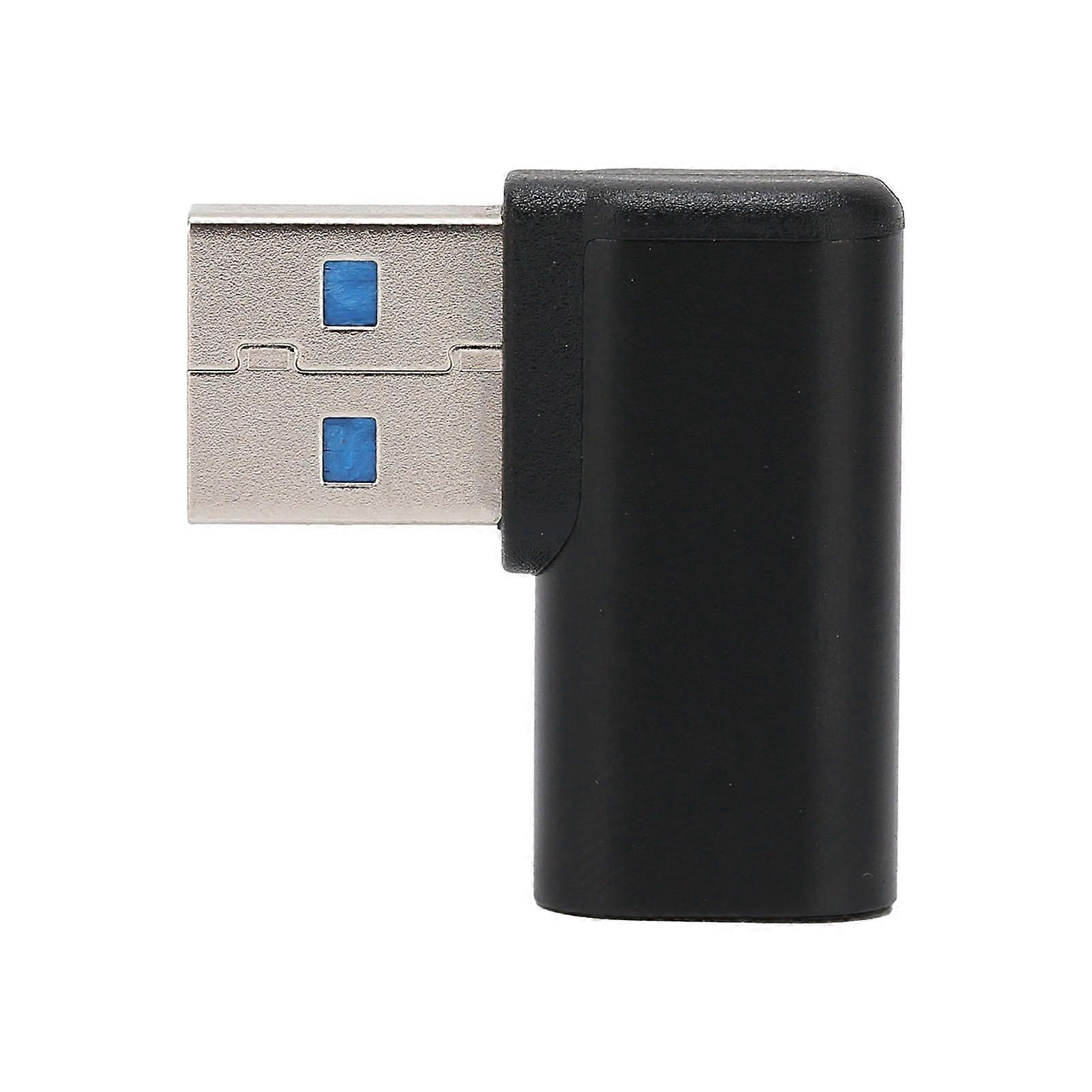 90 Degree USB-A 3.0 Male to Type C Female Adapter Right Angle Connector for Computer