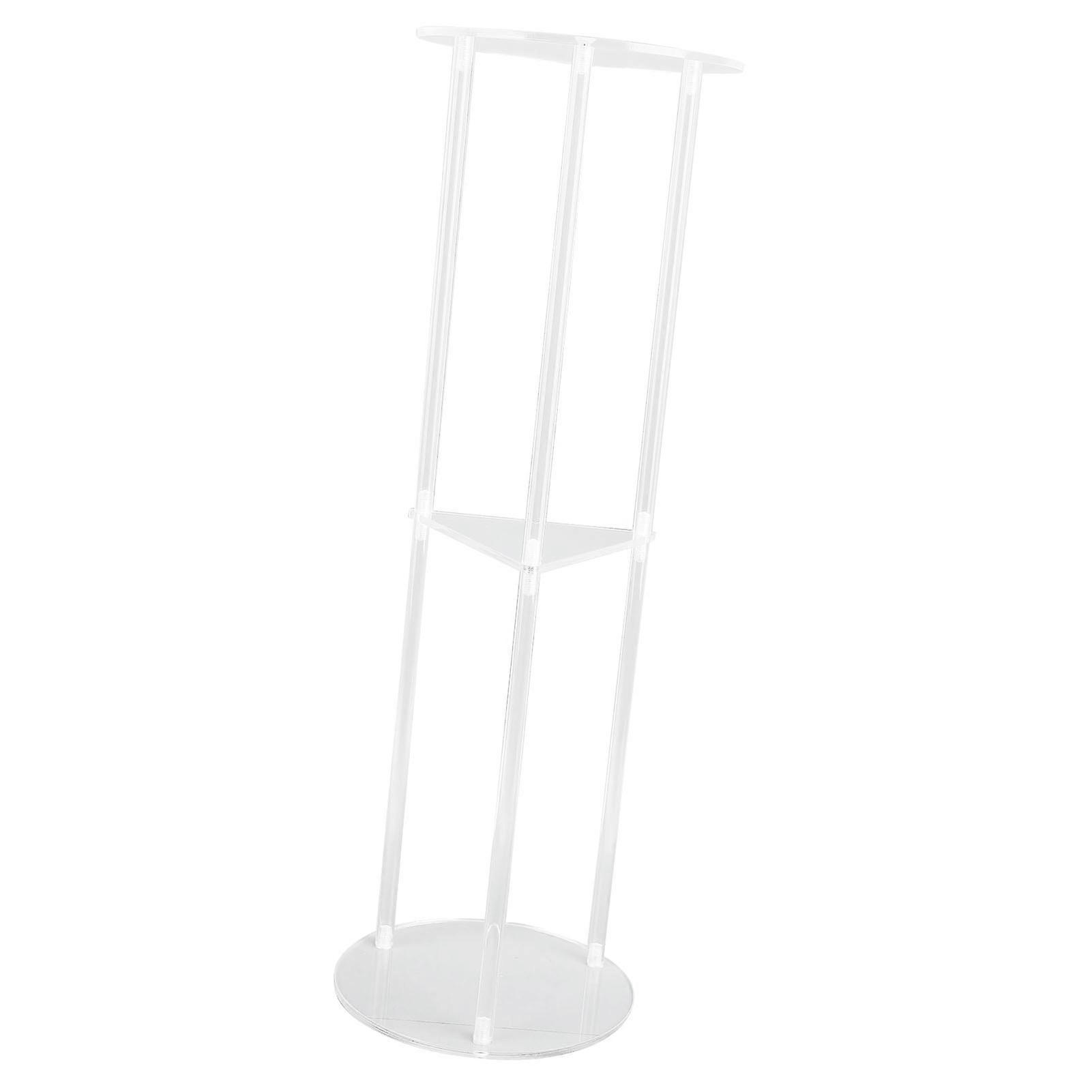 Modern 3-Tier Round Acrylic Side Table 20x60cm Transparent