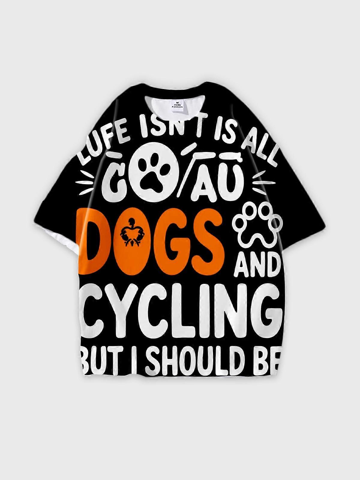 T-Shirt Short Sleeve Round Neck, Summer Casual Loose Graphic Tee, Unisex Pattern V3457