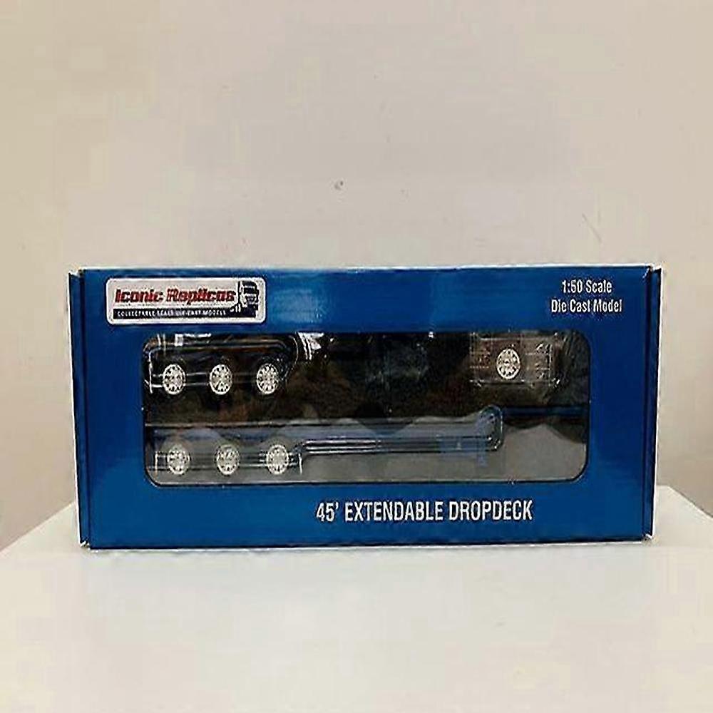 1:50 Scale Die-Cast Collectable 3 Axle Extendable Drop Deck Trailer Truck Model