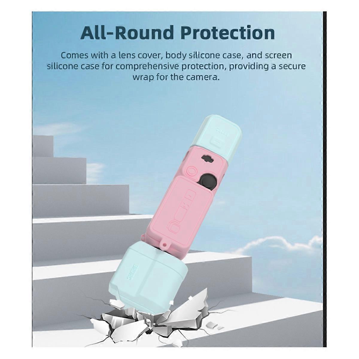for 3 Lens Protector Anti-Scratch Protective Cover for Pocket 3 Accessories Yellow+Blue