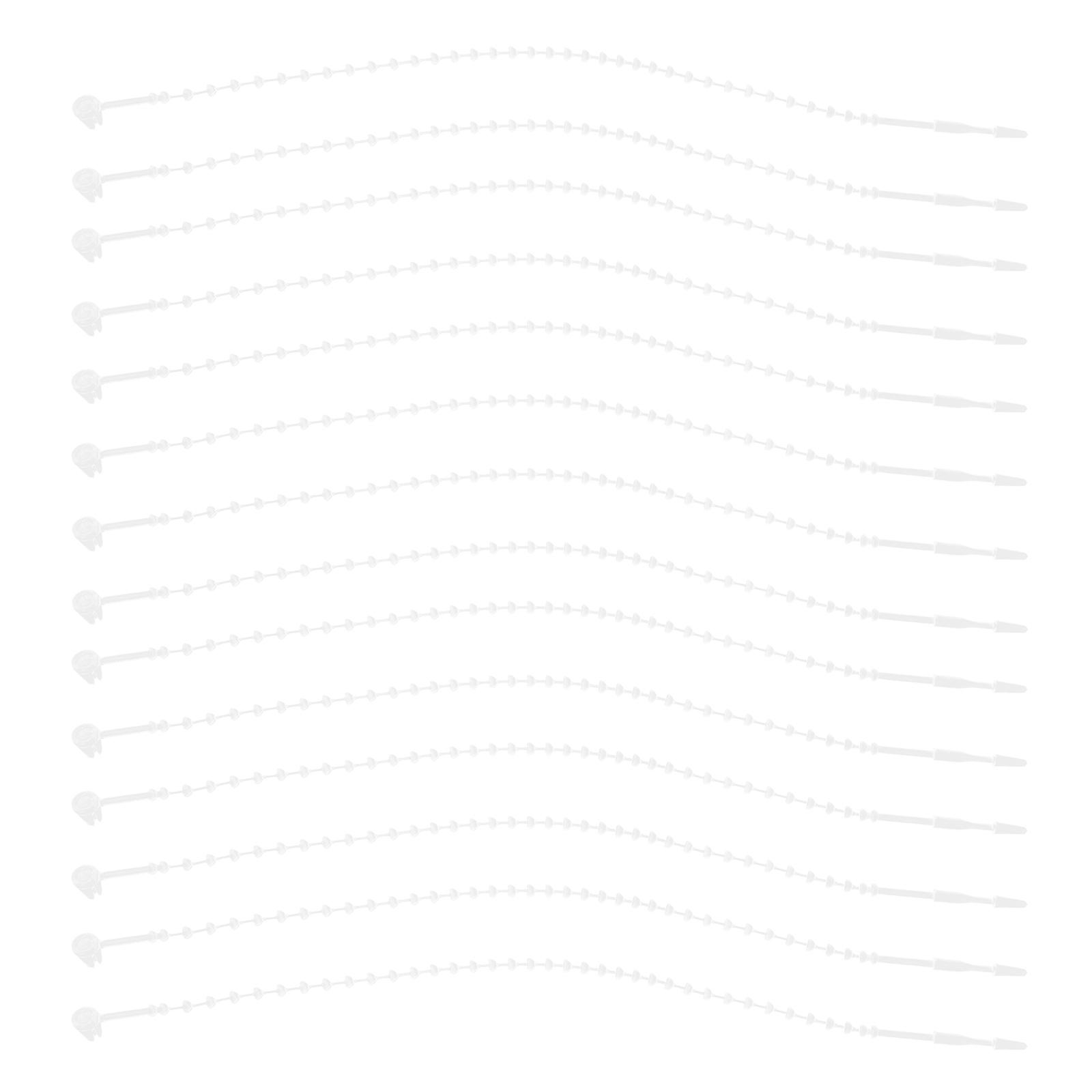 1 Pack Clear Plastic Adjustable Security Tagging Fasteners Beaded Cable Tie Wraps for Office Home and Shop Use