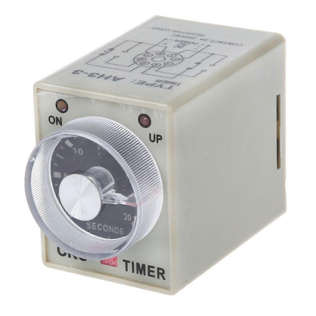 DC 12V 0- 30s Electric Delay Timer Timing Relay DPDT 8P w Base
