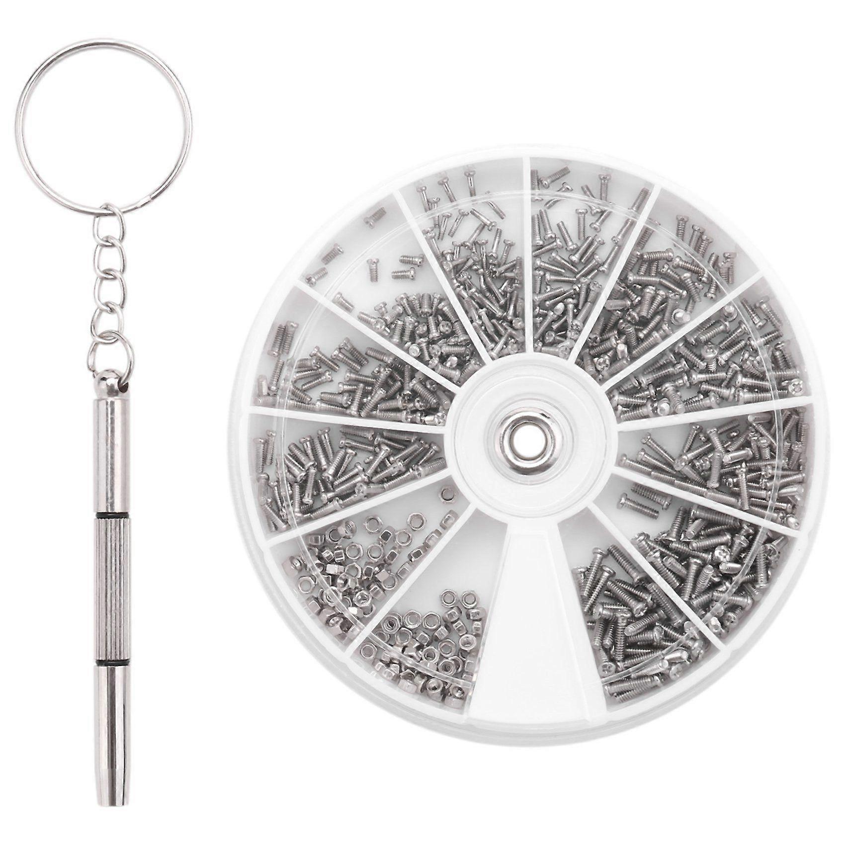 600 Pcs/Set Small Stainless Steel Screws 12 Kinds of Electronics Nuts Assortment + 1pc Screwdriver