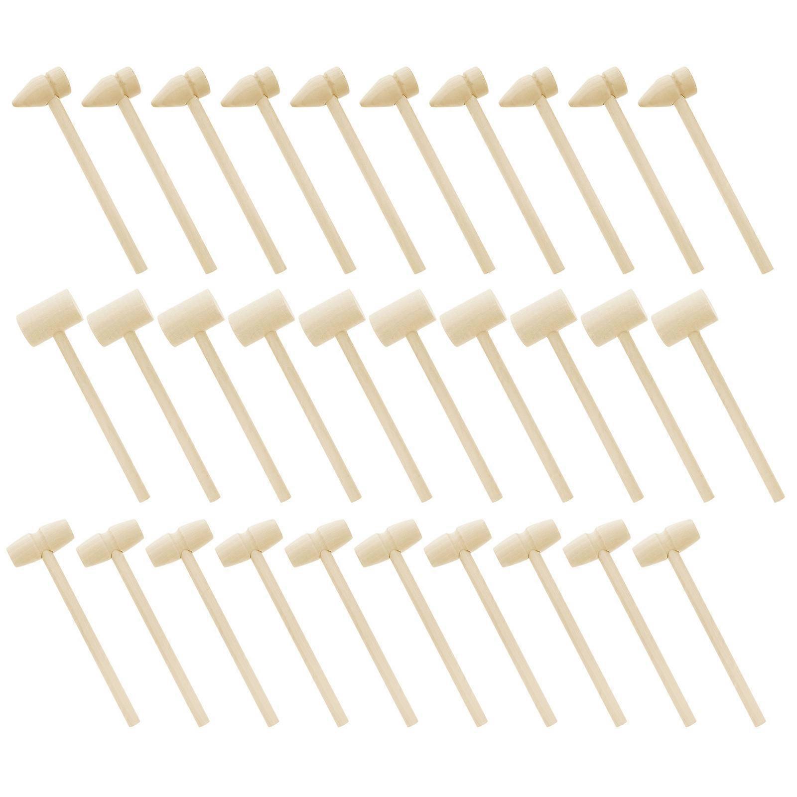 Wooden Mallets Multi-Functional Mini Mallets for Kids 30Pcs Set