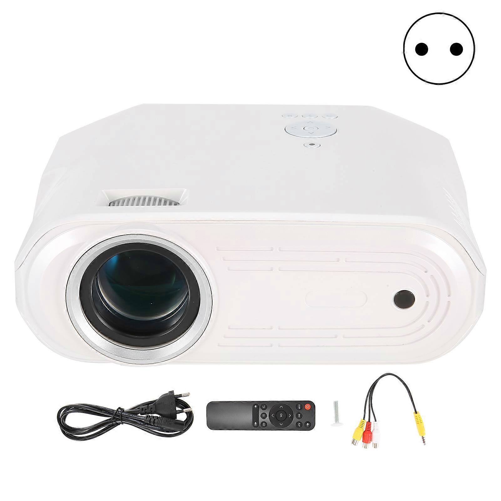 Pearl White U70 Home Projector: 1080P, Portable, Multi-Device Connectivity, EU Plug