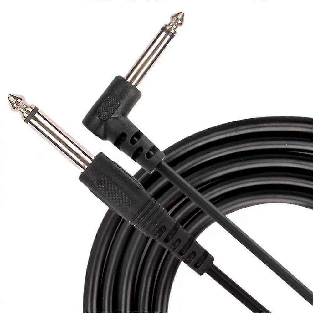 INF 6,35 mm rak till rätvinklig ljudkabel tereoinstrumentkabel för gitarr, bas, keyboard