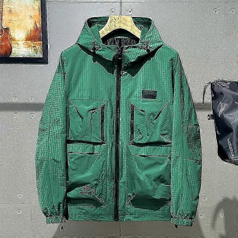 "حجم كبير 5XL-12XL سترات كبيرة الحجم للرجال أزياء جيوب متعددة معطف ترنش رجالي طويل الأكمام ملابس خارجية"