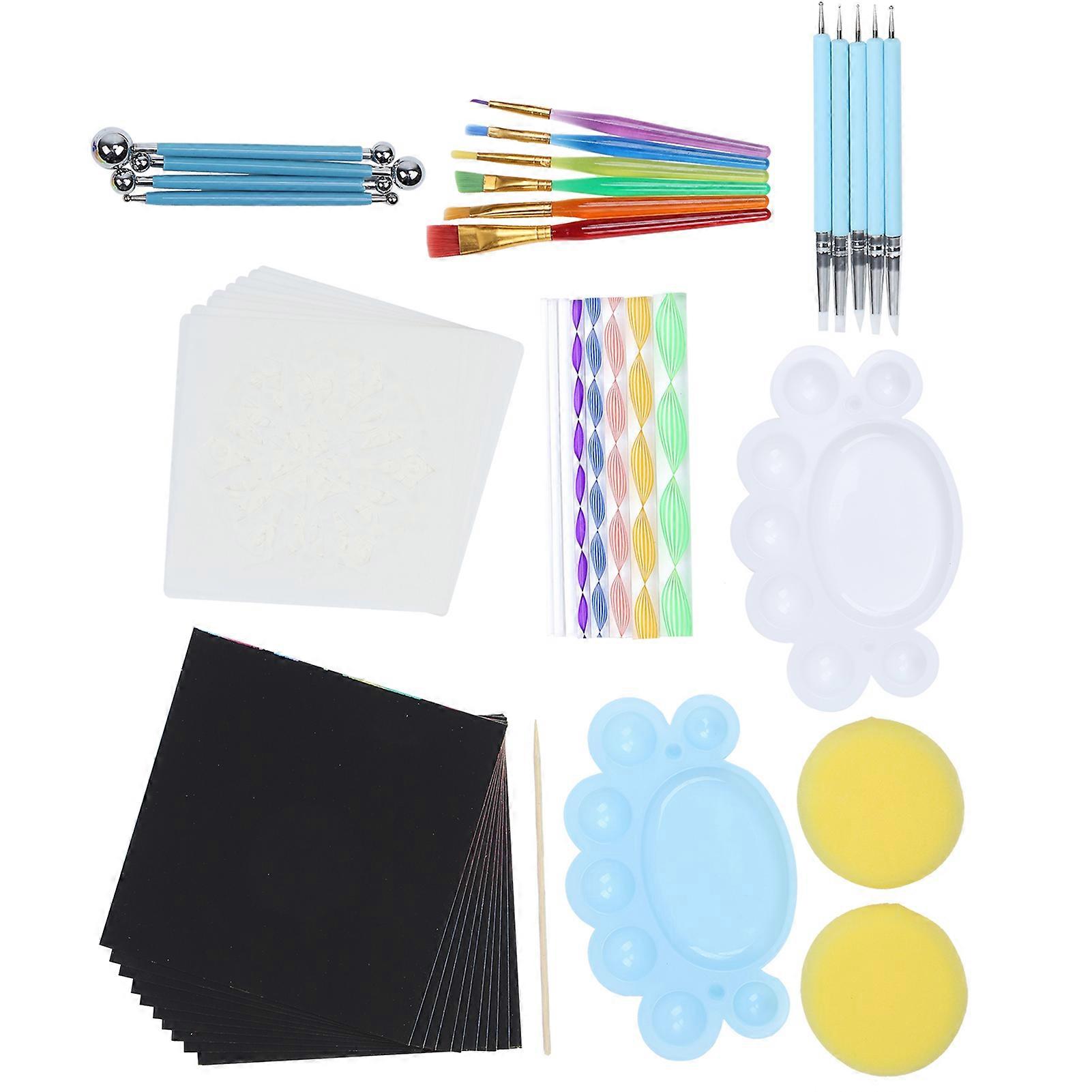 47Pcs Mandala Dotting Tools Set with Mini Easel & 5.9in Stick
