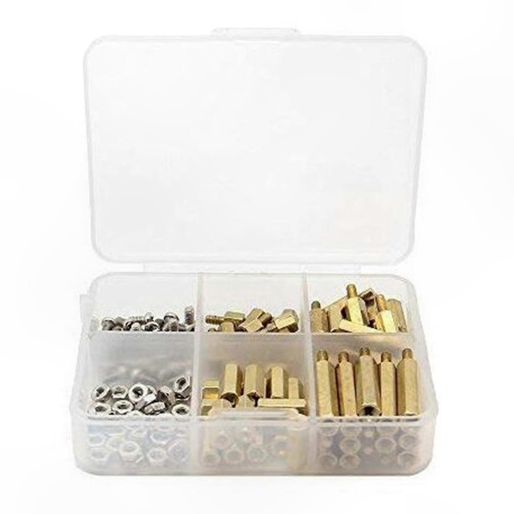120Pcs M2.5 Hex Brass Standoff Kit with Screws and Nuts for DIY Projects