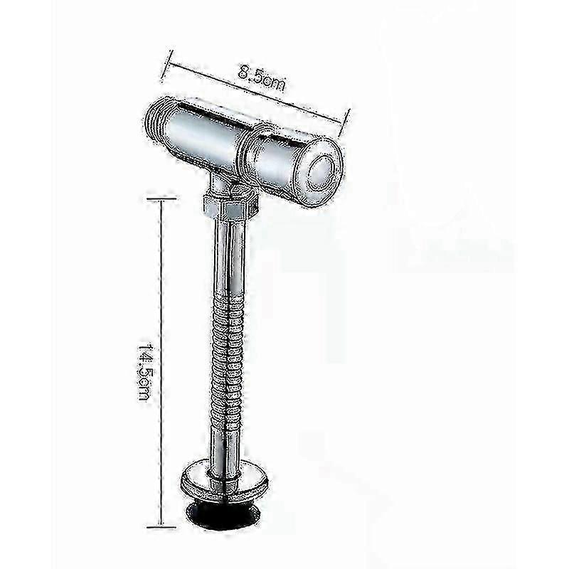 Chrome Wall Mounted Knob Type Urinal Flush Valve with Manual Delay Auto Shut Off for Bathroom Toilet