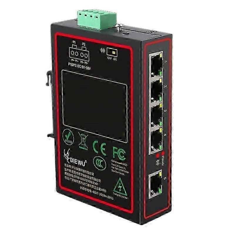 Network Switch 5 Ports, RJ45 Network Switch Splitter Selector, Metal for Shell