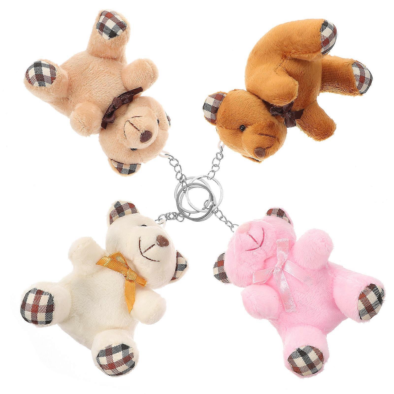 Bear Keychain for Decor 8Pcs Plush Stuffed Animal Keychain Accessories