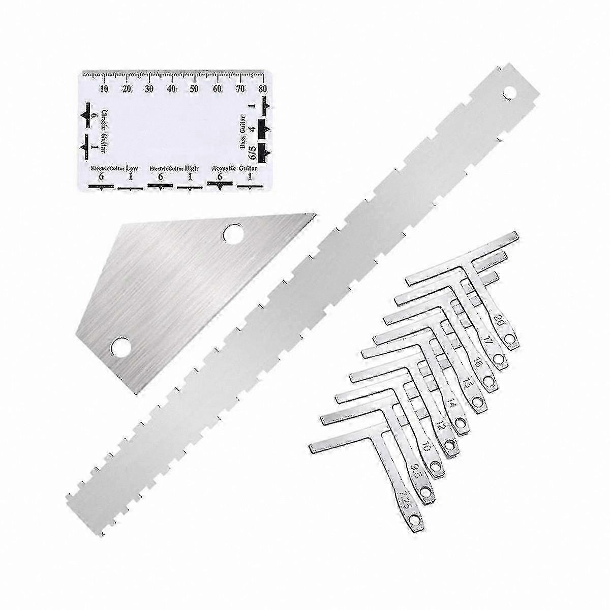 Stringed Instrument Repair Kit with Ruler and Radius Gauge for Guitar Setup and Maintenance Tools hwy