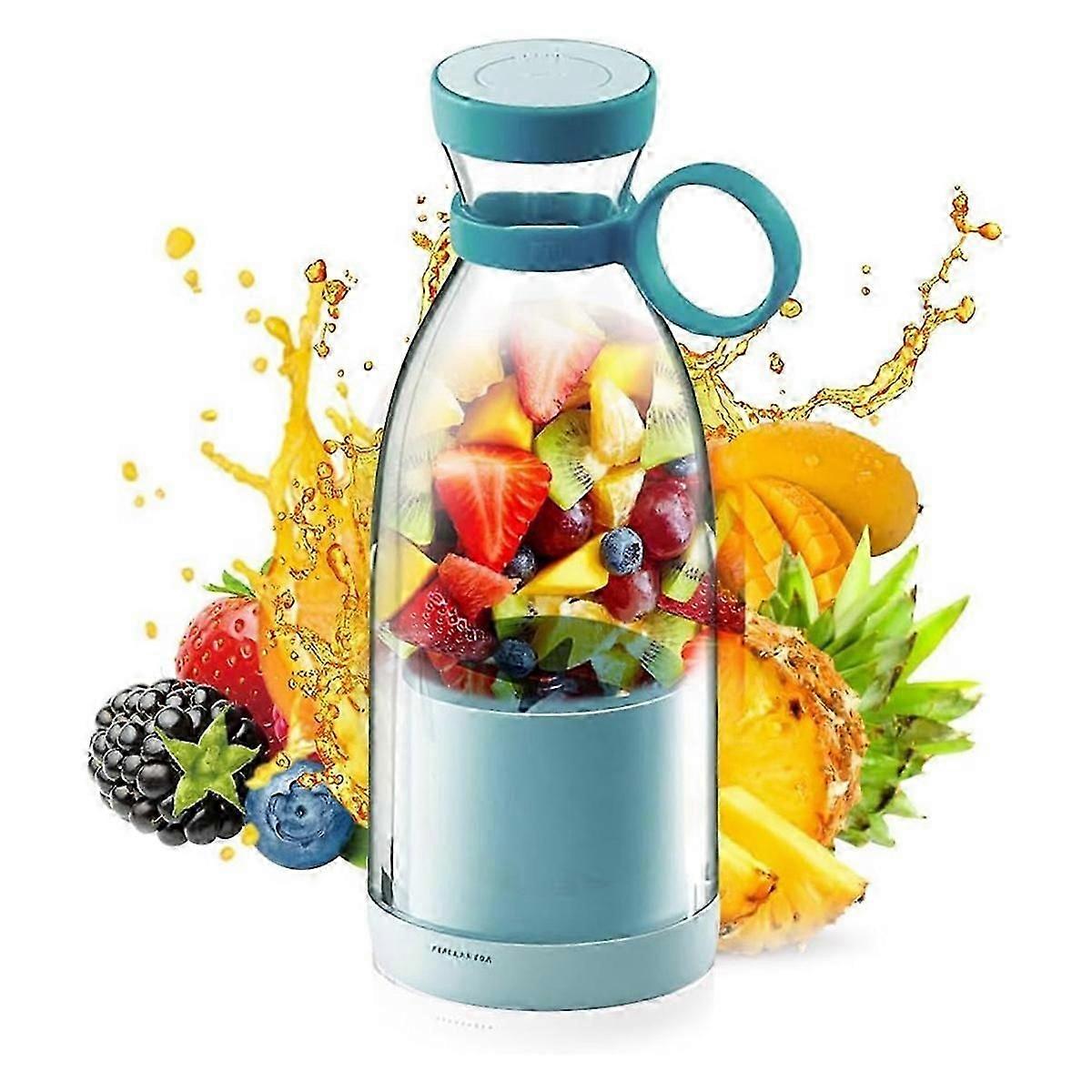 portable rechargeable juicer cup with travel lid for making juice and smoothies
