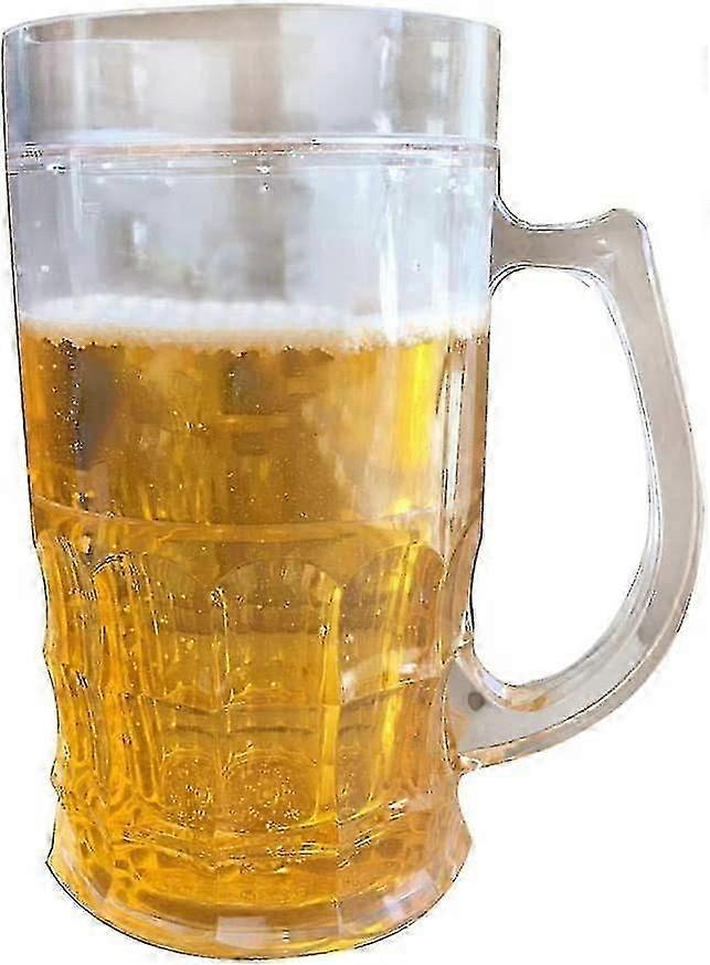 Chope à bière Tricky 401-500ml - Chope de fausse bière Creative Double Interlayer Ice Spoof