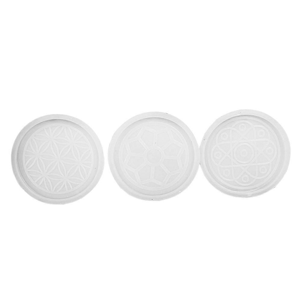 Silicone Mold Coaster Making Mold for DIY Cup Mat 3Pcs Craft Tool Set