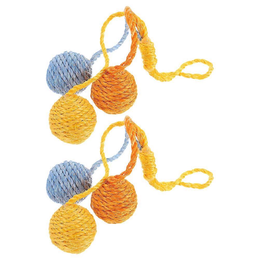 Pet Toys for Cats Sisal Hanging Interactive Cat Ball Toys 10 Pieces