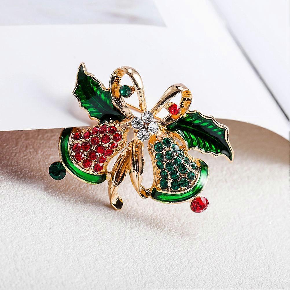 Christmas Brooch Lapel Pin for Adornment Alloy Bell Shape Design