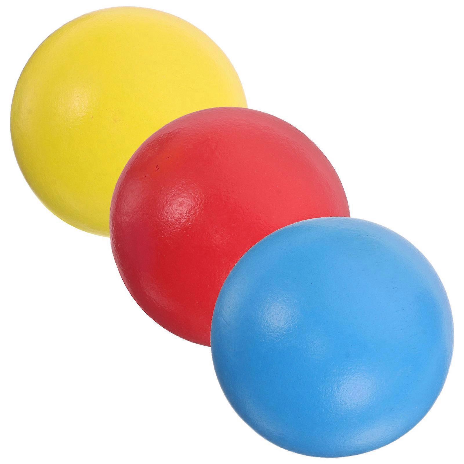 Boules de croquet en bois pour jeux de pelouse en plein air 3 pièces assorties