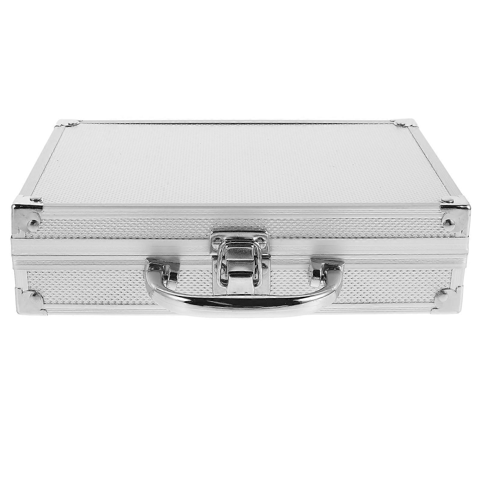 Portable Aluminum Alloy Tool Box for Storage 2Pcs Silver Lockable Carrying Case