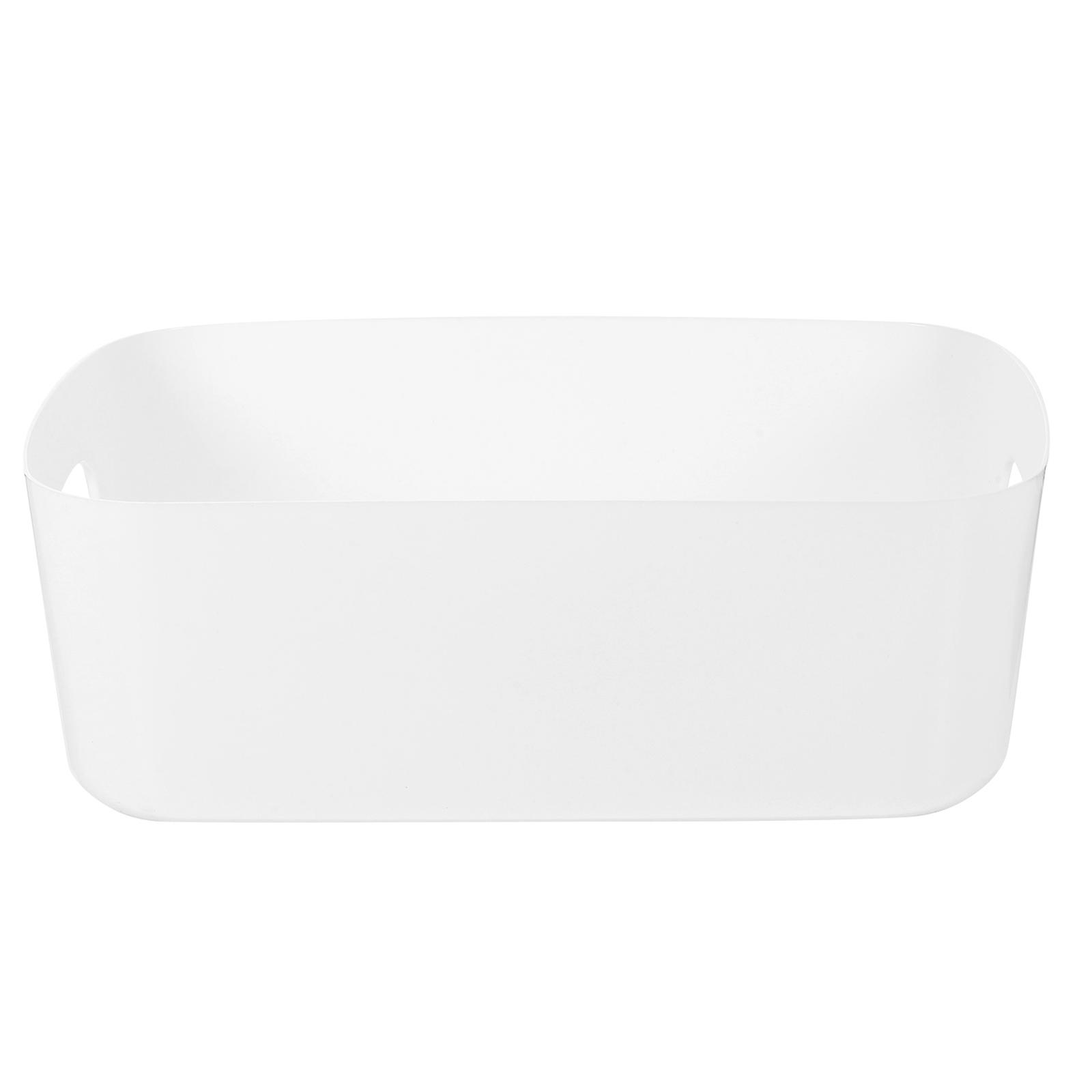 Storage Organizer Bins Kitchen Organizer 6Pcs White Rectangular Organization Office Use