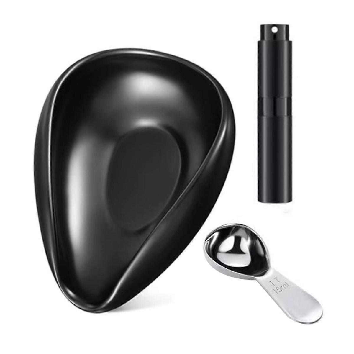 Coffee Bean Dosing Cup Spoon and Bottle Set, black