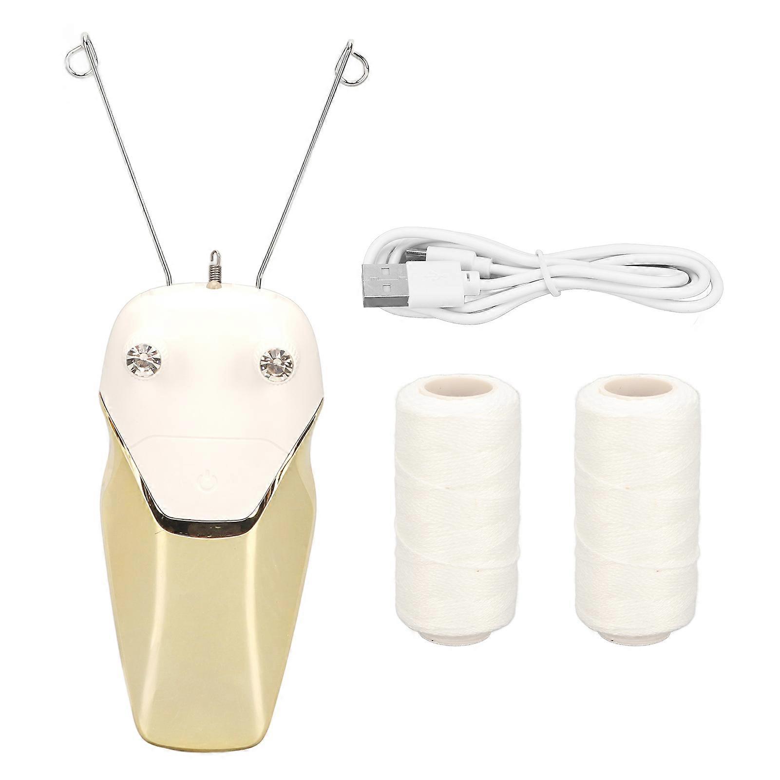 Épilateur électrique à fil LED rechargeable par USB, pour le cou, jaune