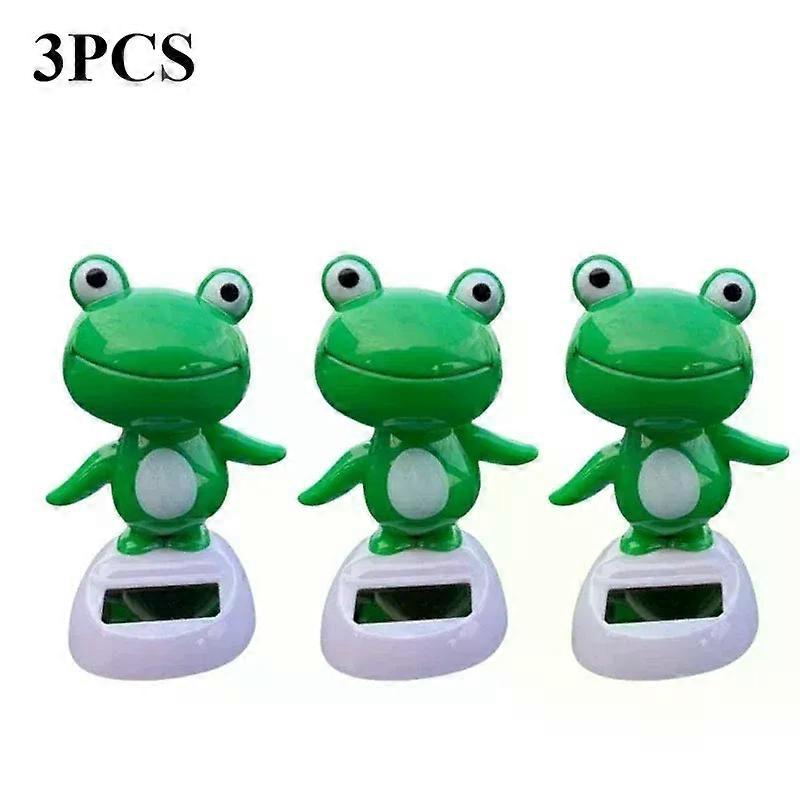 1-5 قطع تعمل بالطاقة الشمسية لوحة القيادة سيارة الضفدع Bobble رئيس زخرفة لطيف لعبة الديكور للاكسسوارات الداخلية للسيارات
