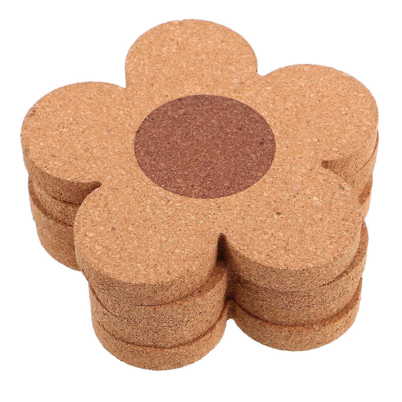 Multicolor Heat Resistant Cork Coasters for Dining Table Use 12Pcs