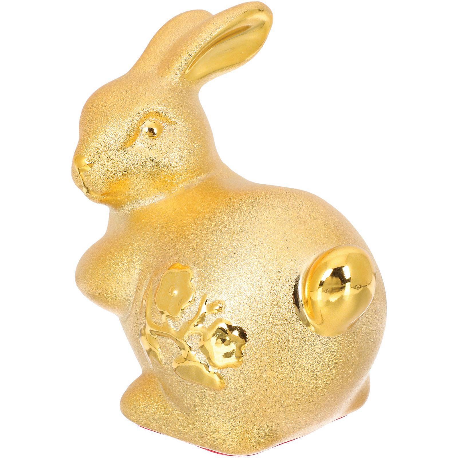 Golden Rabbit Figurines for Table Decoration 4Pcs Bunny Statue Set