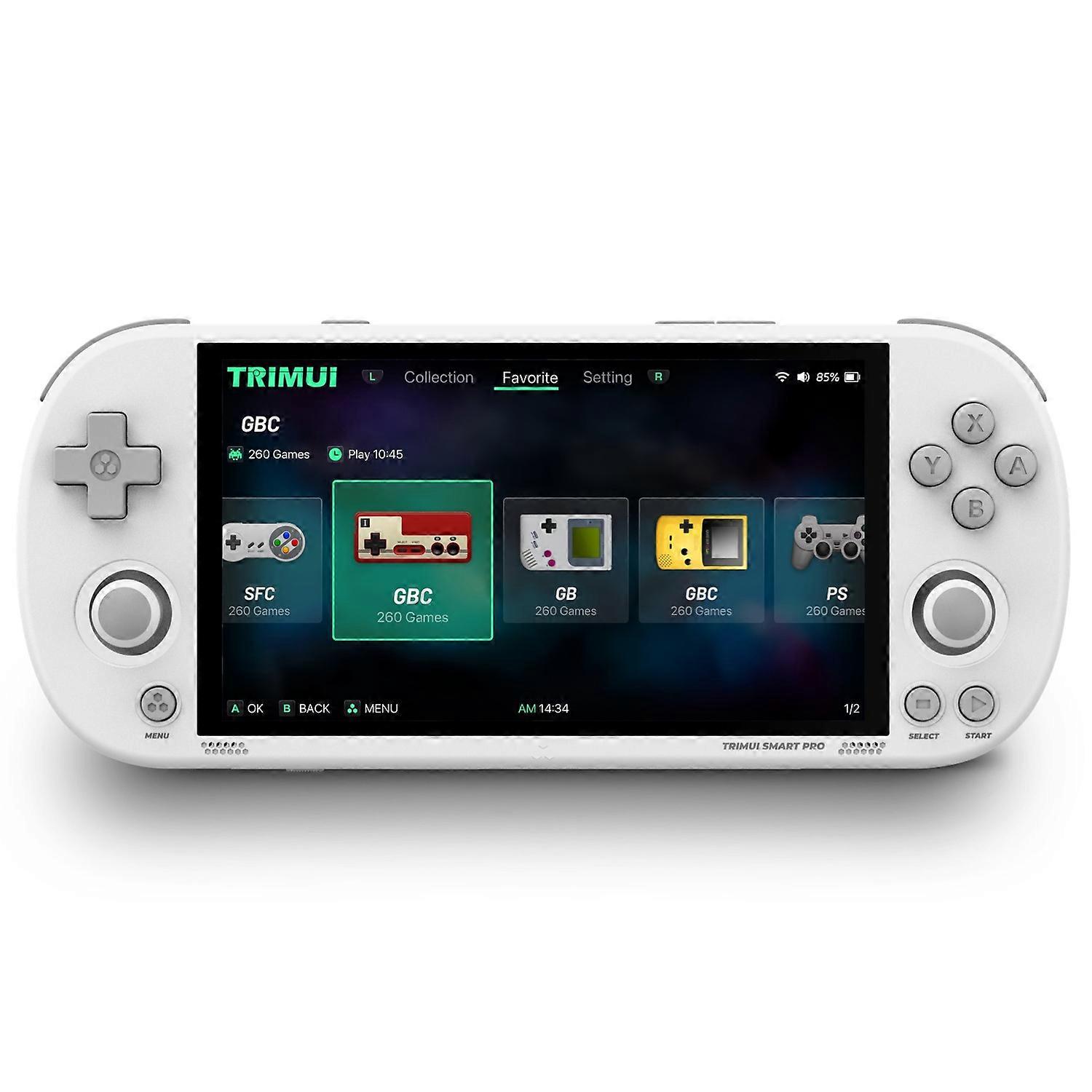 2pc TRIMUI SMART PRO Retro Handheld Game Console 1G+8G (No Card) - White