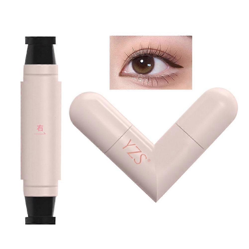 Dual Head Eyeliner Stamp Quick Dry Smudge Proof Winged Liner Tool for Beginners Easy Use Long Lasting Makeup