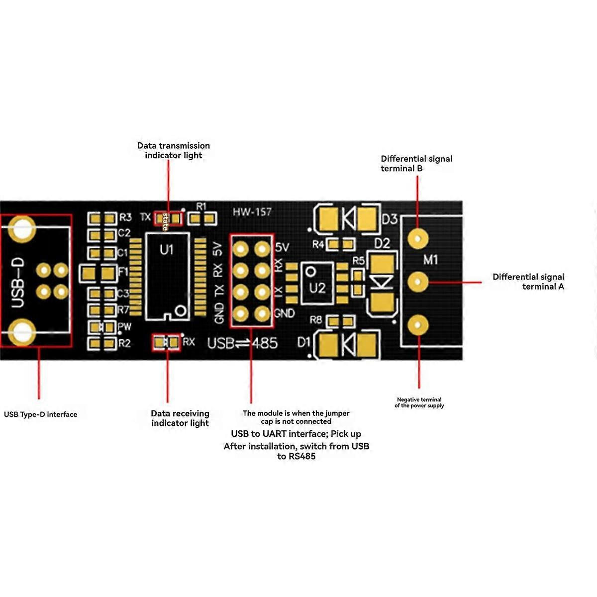 FT232 Puce USB vers TTL/RS485 Convertisseur USB à 485 double fonction