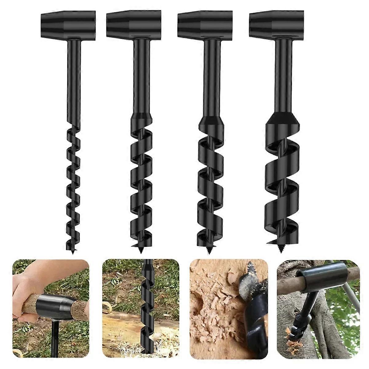 Outdoor Auger Drill Bits Camping BushcraftManual Hole Maker Wrench Core Woodworking Survival Punch T